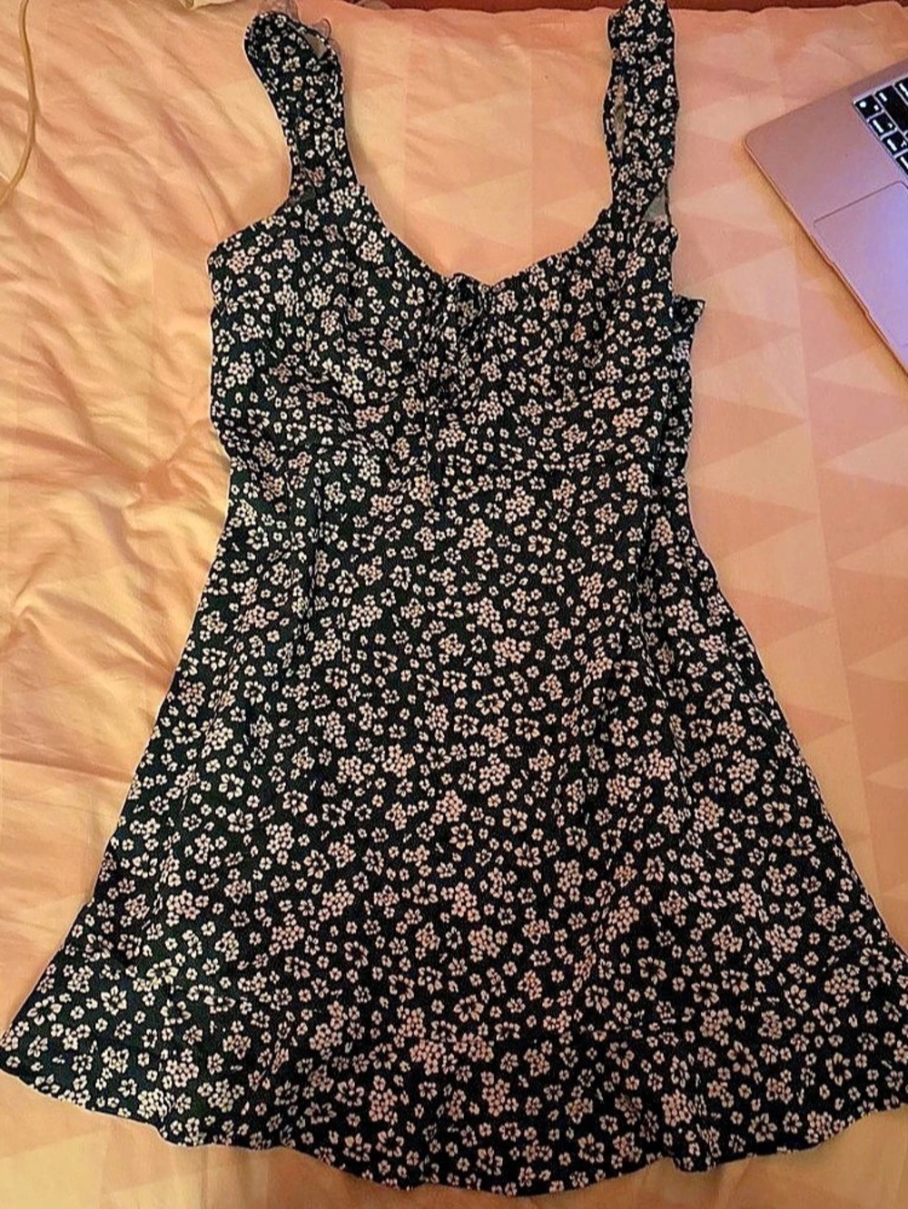 forest green floral dress